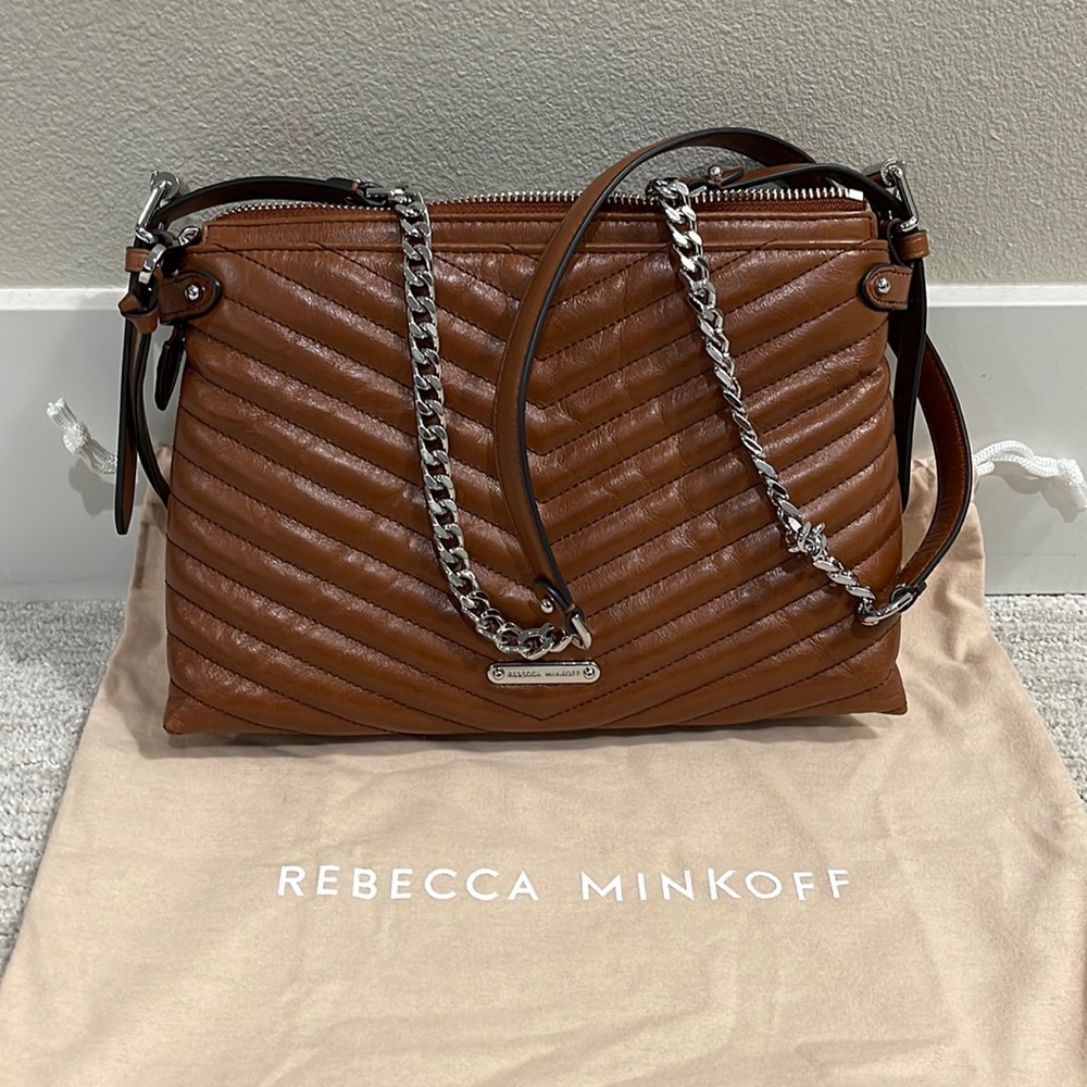 Rebecca Minkoff Edie Top Zip Crossbody - Cognac